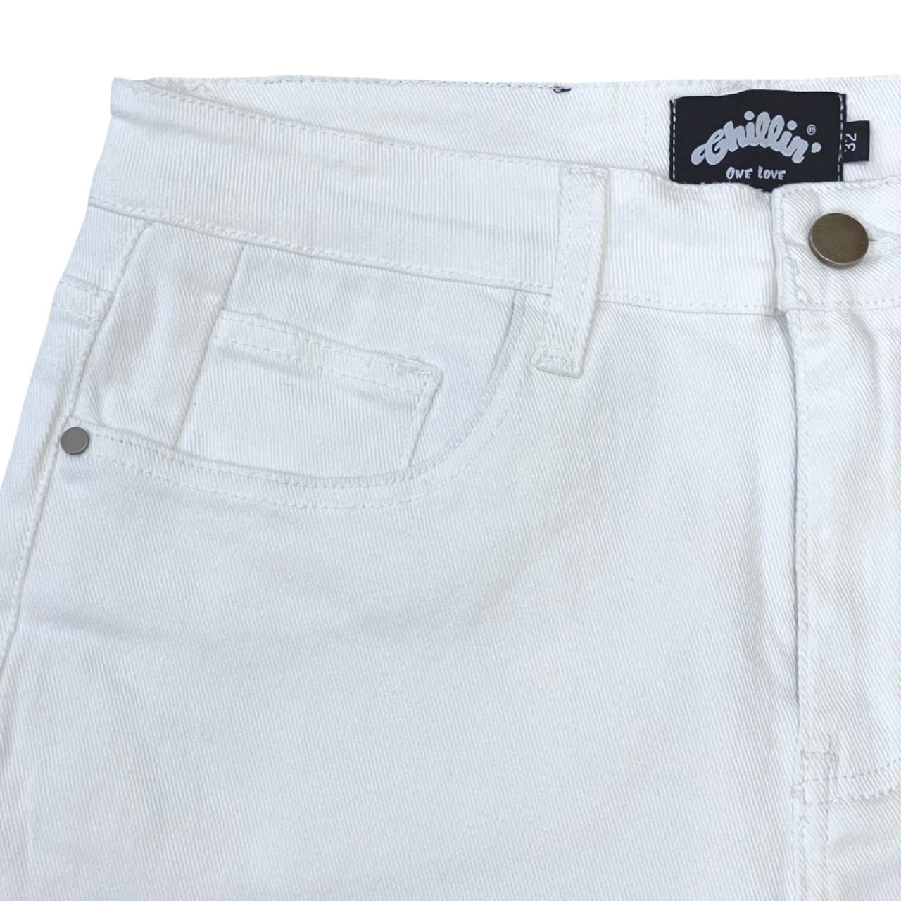 WHITE STRETCH DENIM PANTS