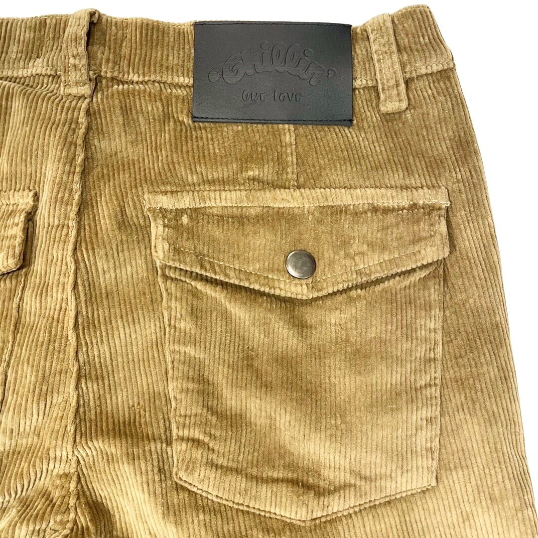 CORDUROY CARGO PANTS - BROWN