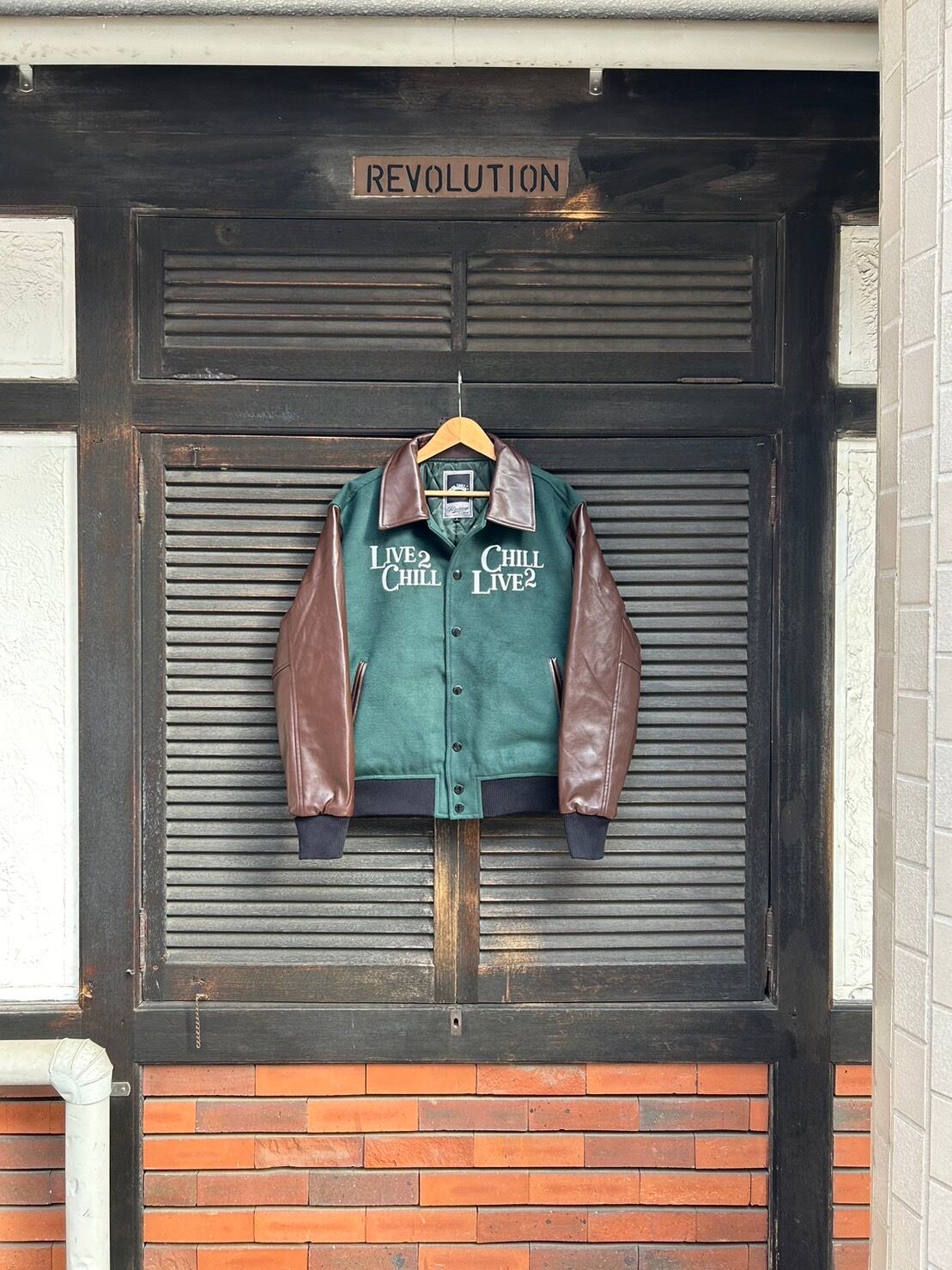 LIVE 2 CHILL CHILL 2 LIVE STADIUM JACKET - GREEN / BROWN