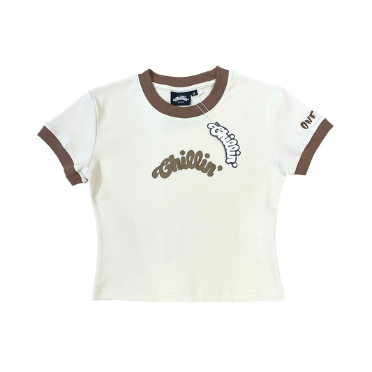 Women's RINGER S/S TEE - BROWN
