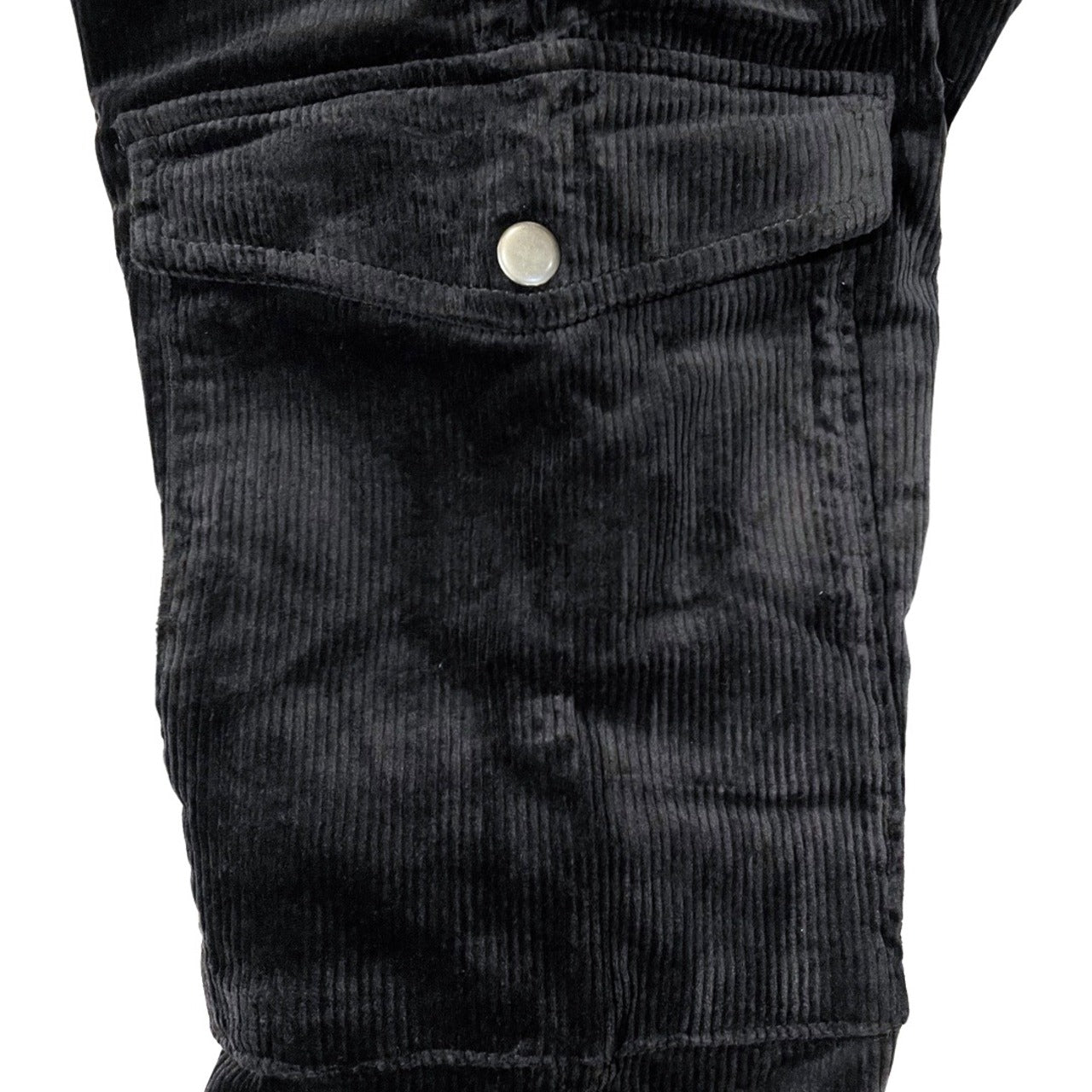 CORDUROY CARGO PANTS - BLACK