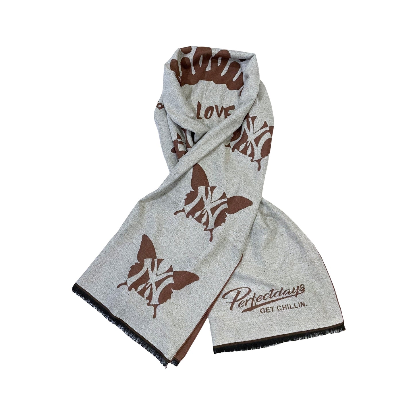NY BUTTERFLY STOLE - BROWN