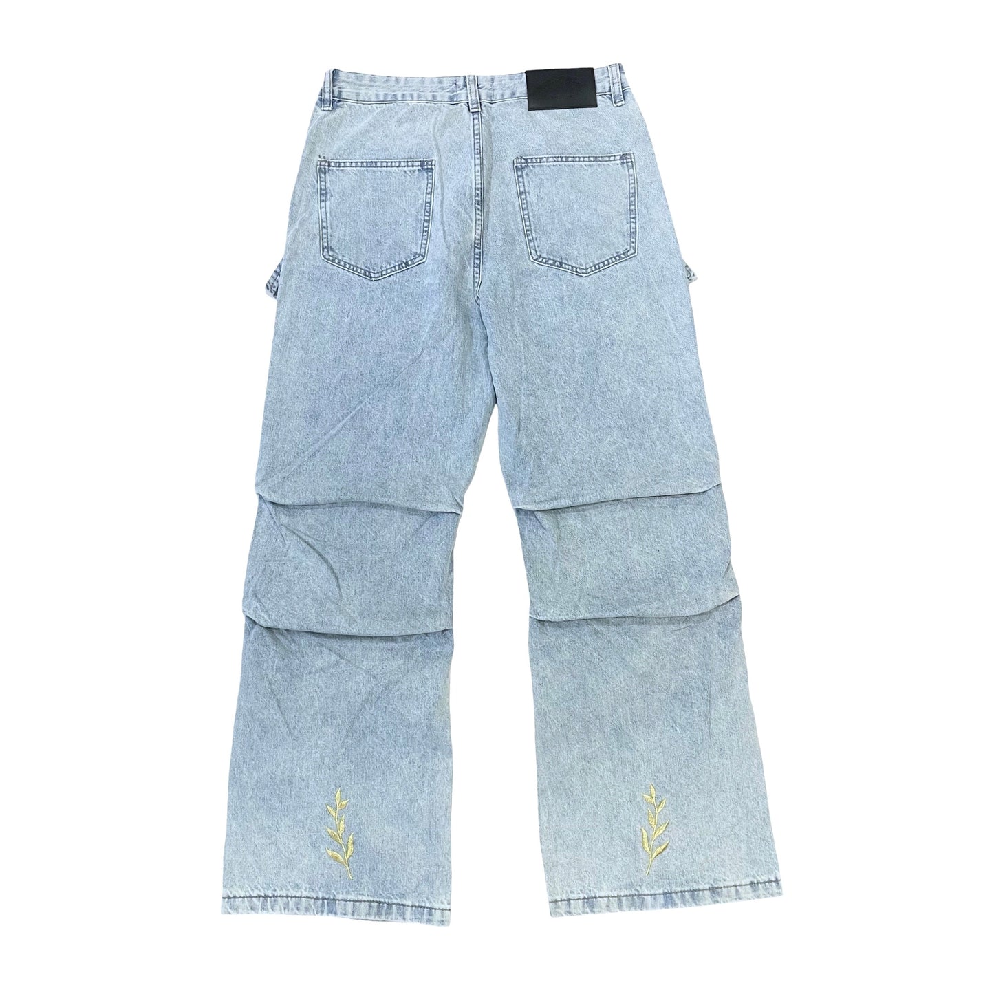 BLUE CARGO DENIM PANTS