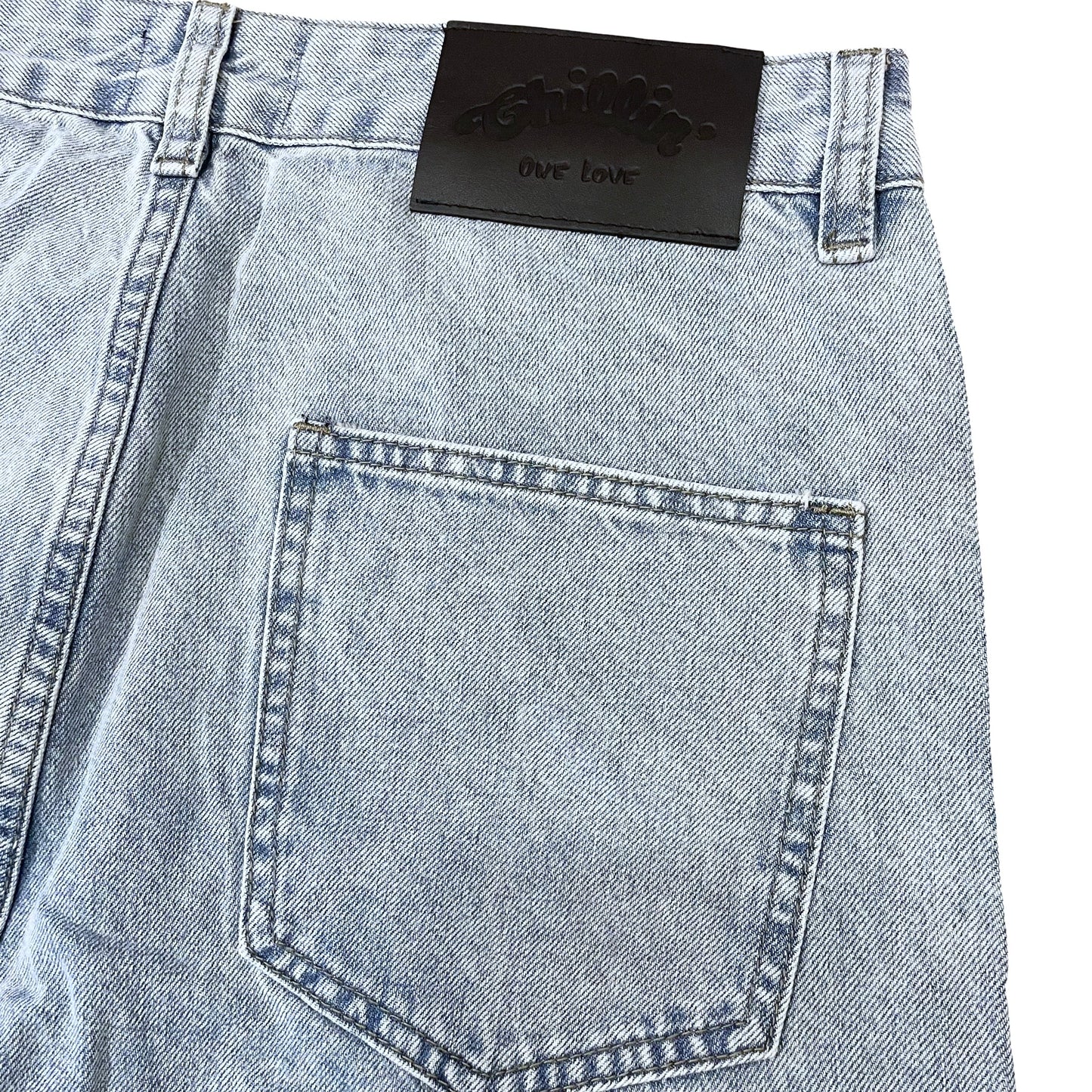 BLUE CARGO DENIM PANTS