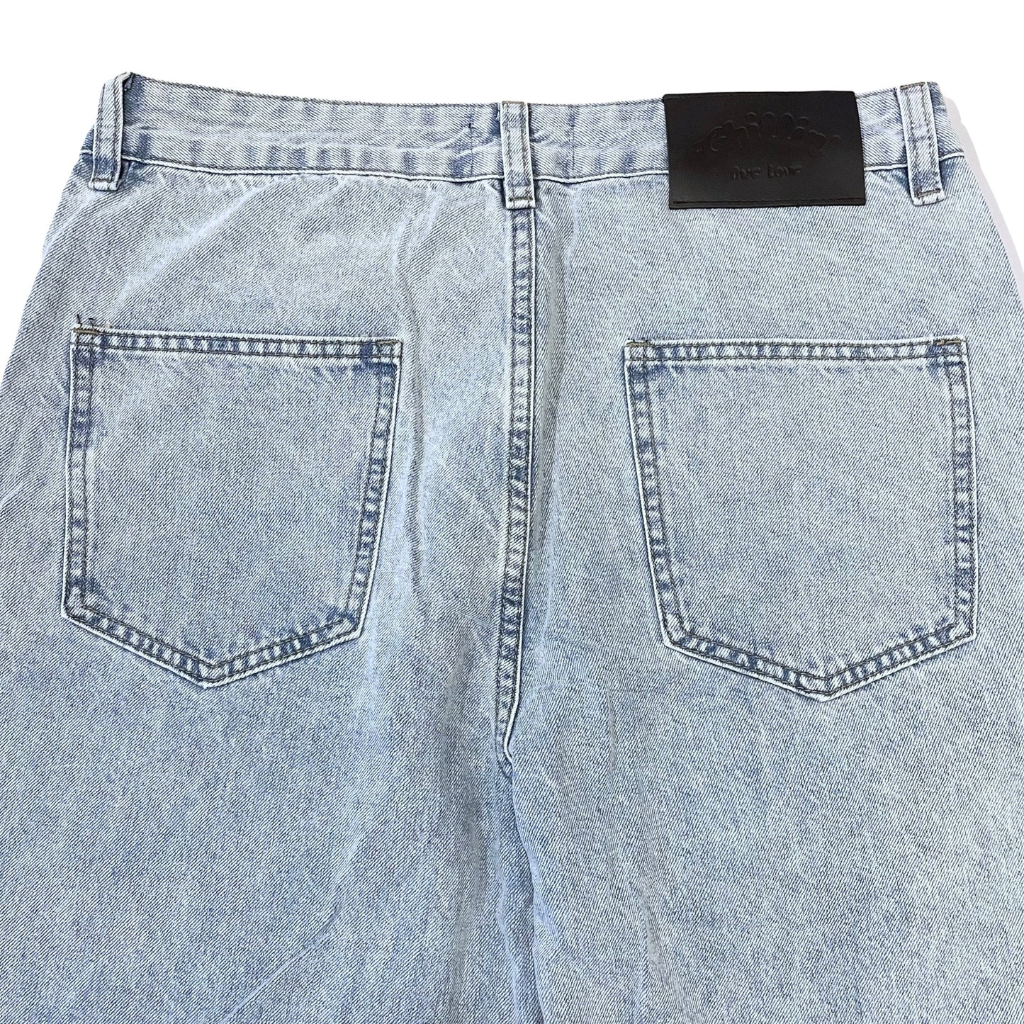 BLUE CARGO DENIM PANTS