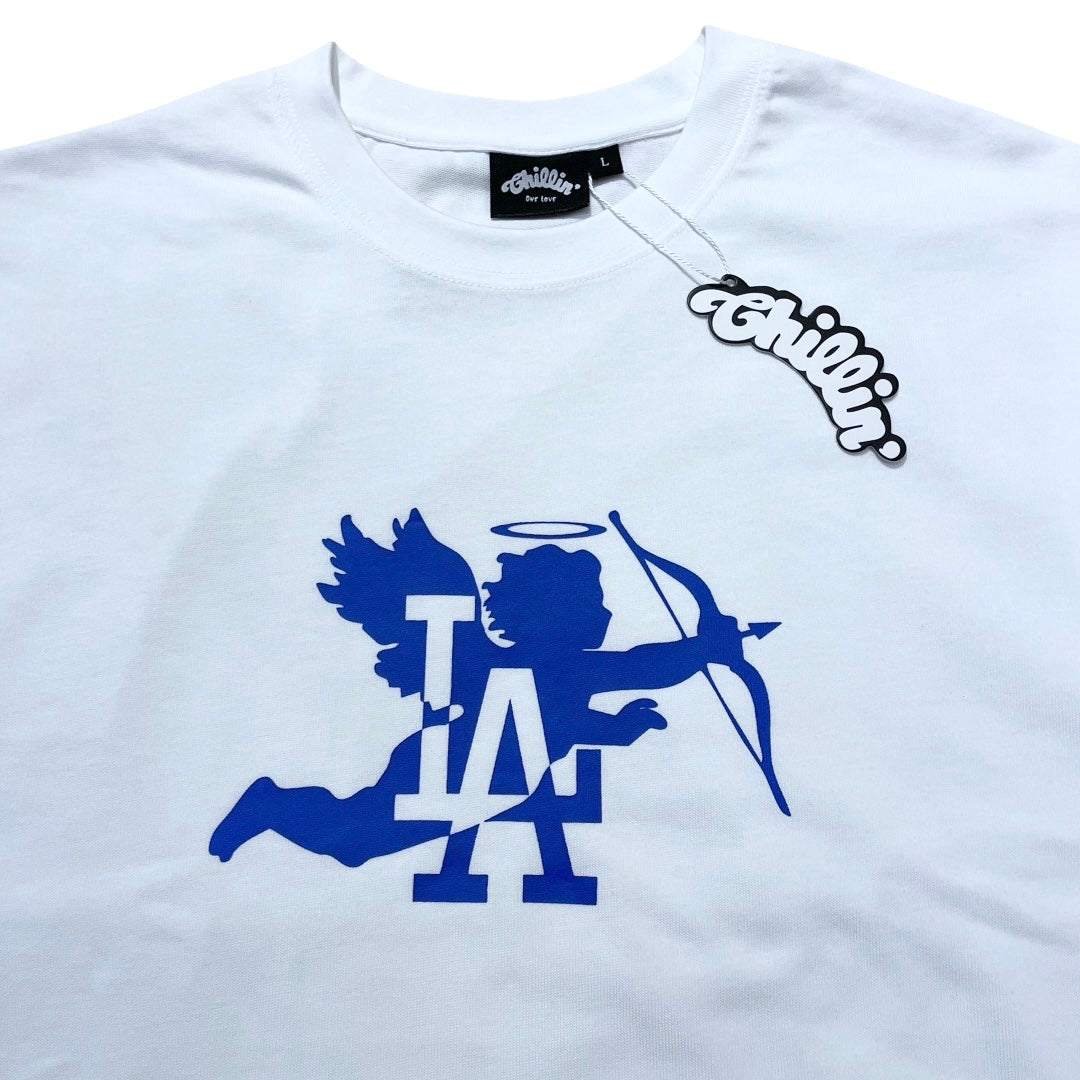 LA ANGEL S/S TEE - WHITE / BLUE