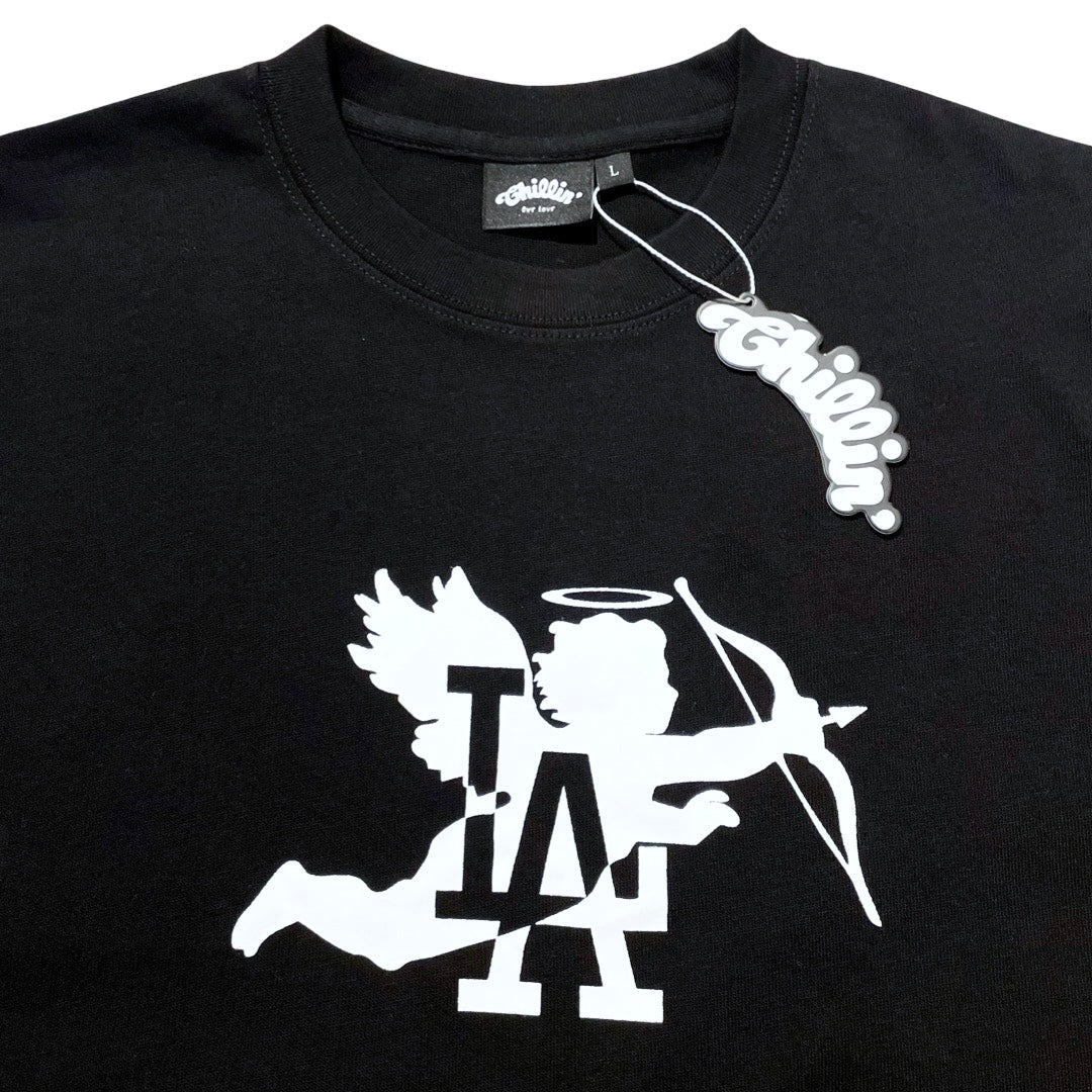 LA ANGEL S/S TEE - BLACK / WHITE