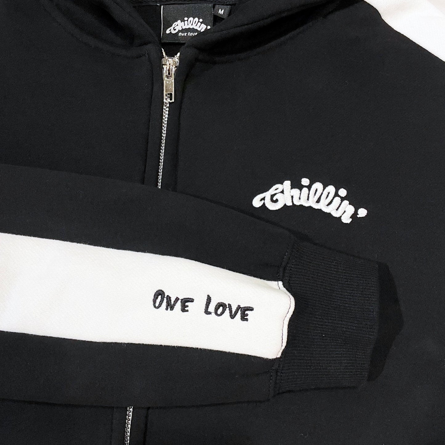 LINE ZIP-UP SWEATSUIT SET - BLACK