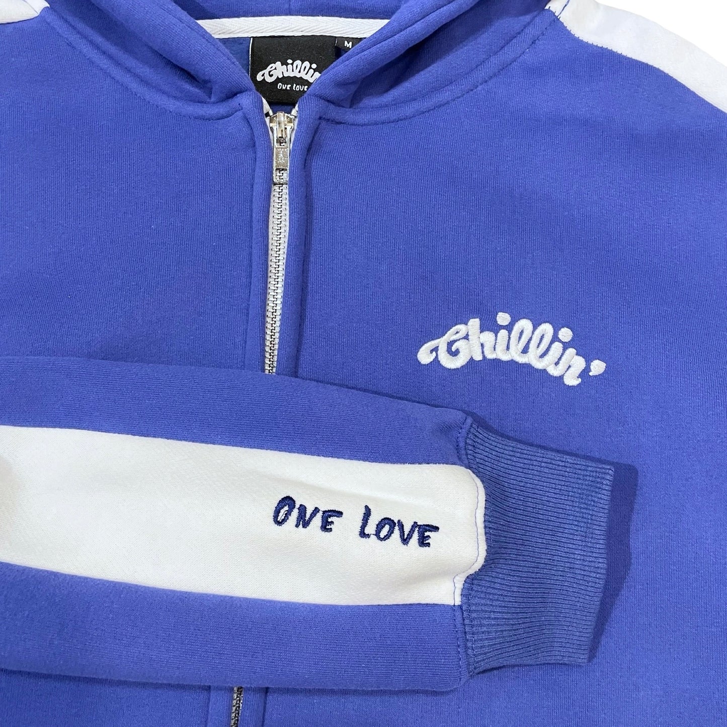 LINE ZIP-UP SWEATSUIT SET - BLUE