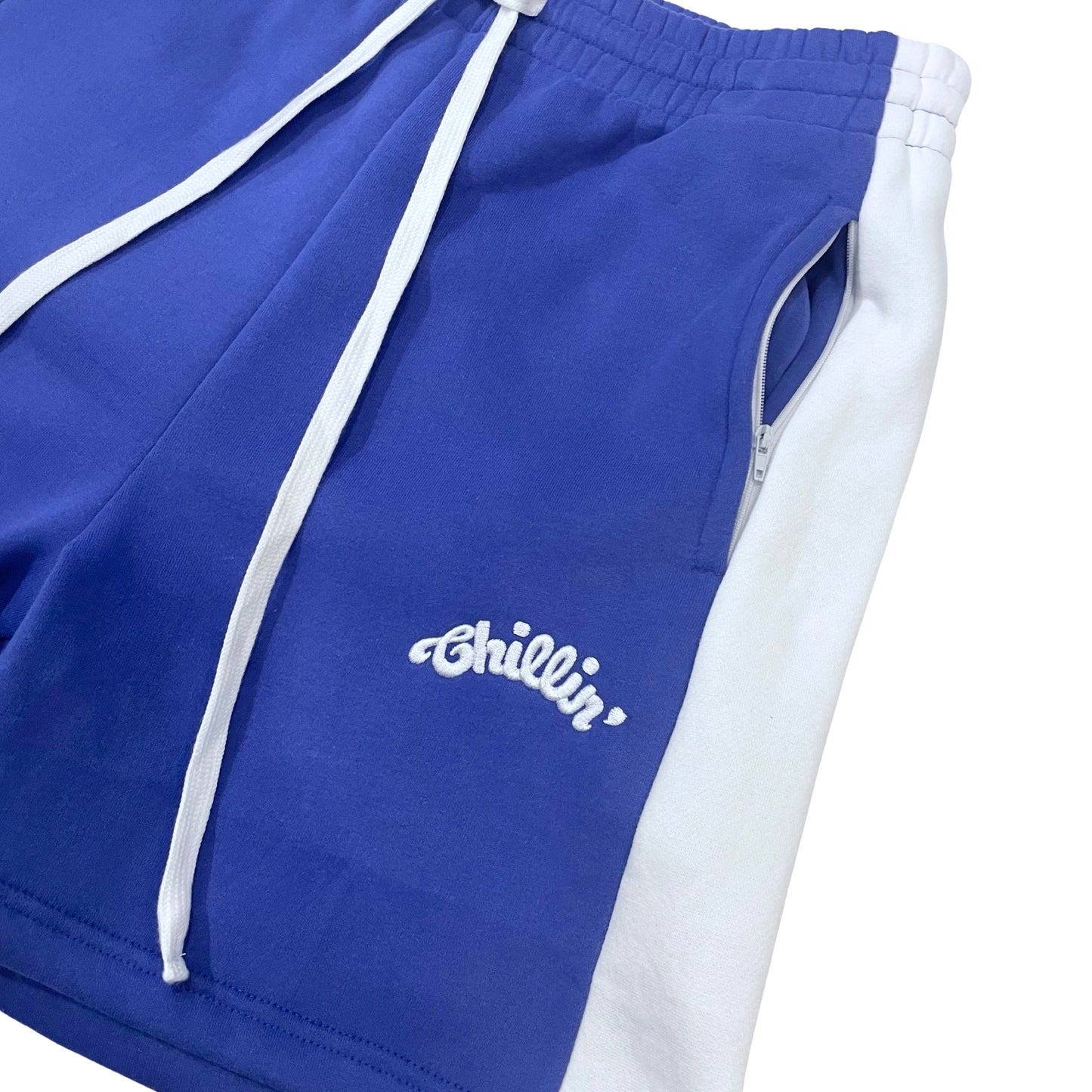 LINE ZIP-UP SWEATSUIT SET - BLUE