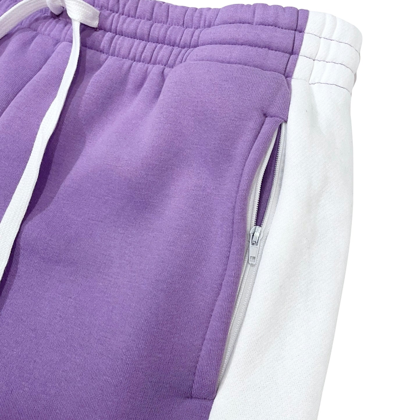 LINE ZIP-UP SWEATSUIT SET - PURPLE