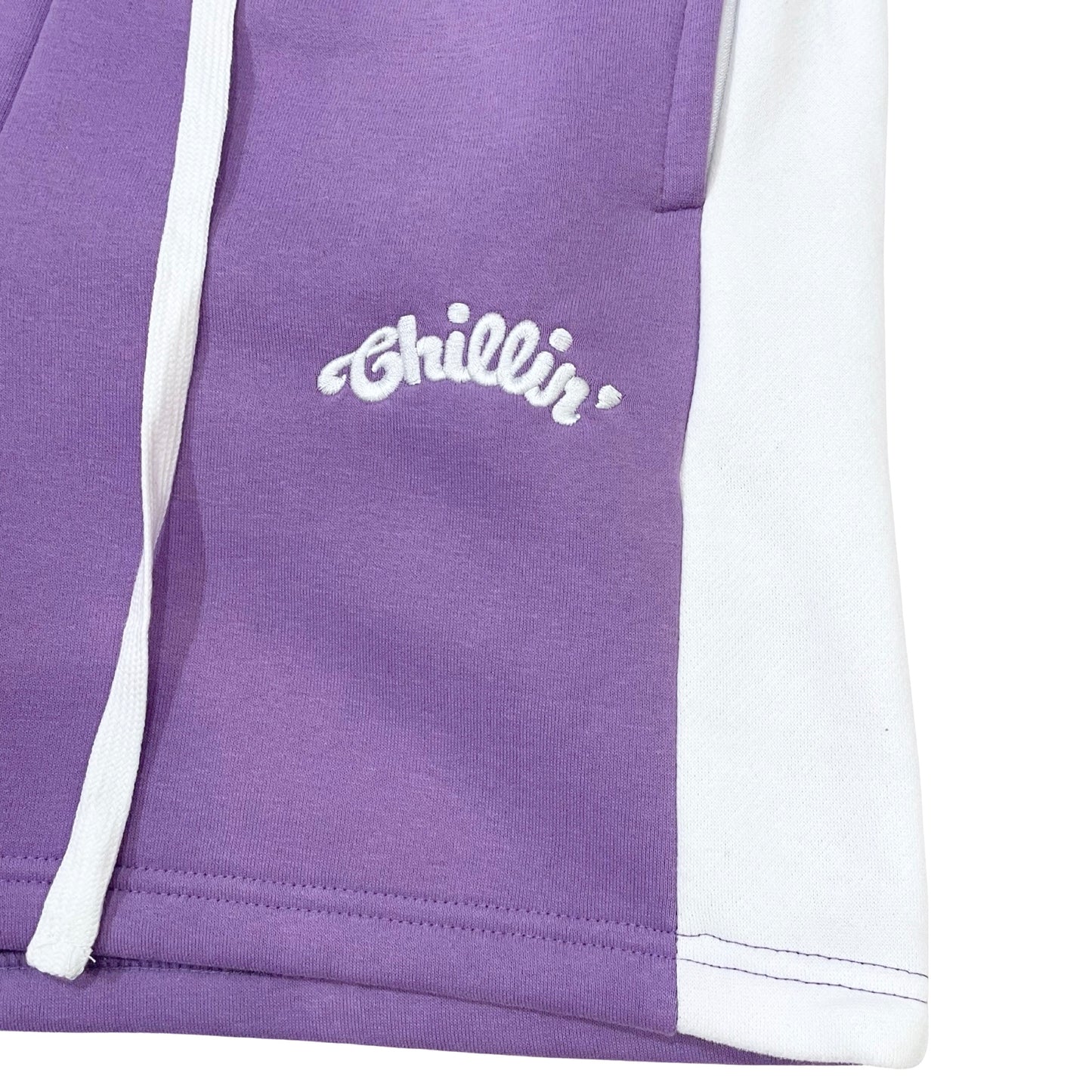 LINE ZIP-UP SWEATSUIT SET - PURPLE