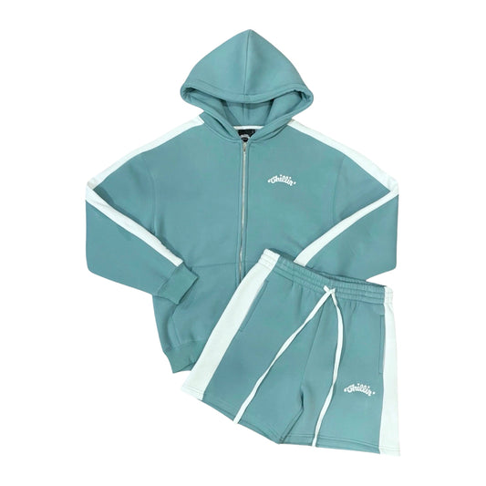 LINE ZIP-UP SWEATSUIT SET - MINT