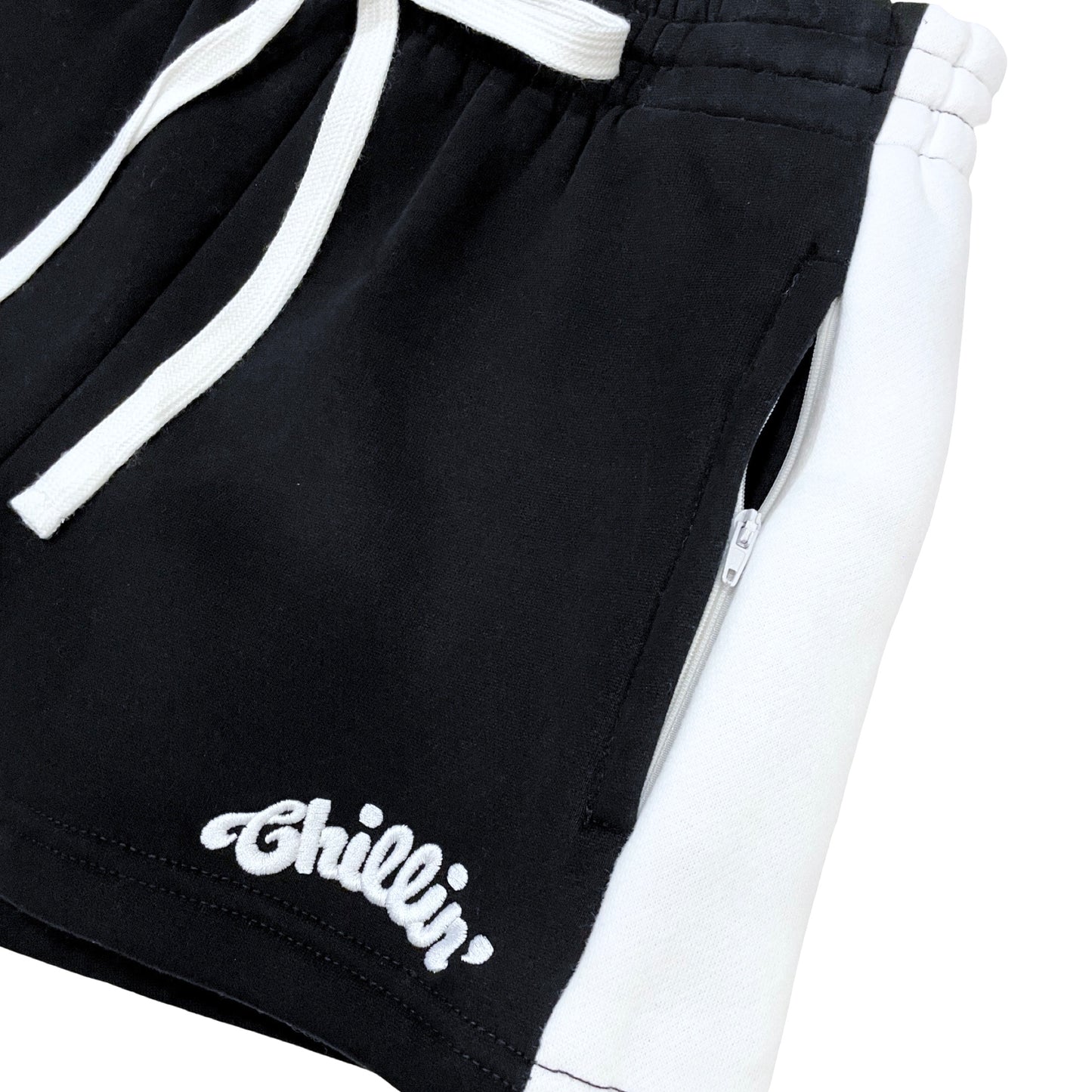 Women's LINE ZIP-UP SWEATSUIT SET - BLACK
