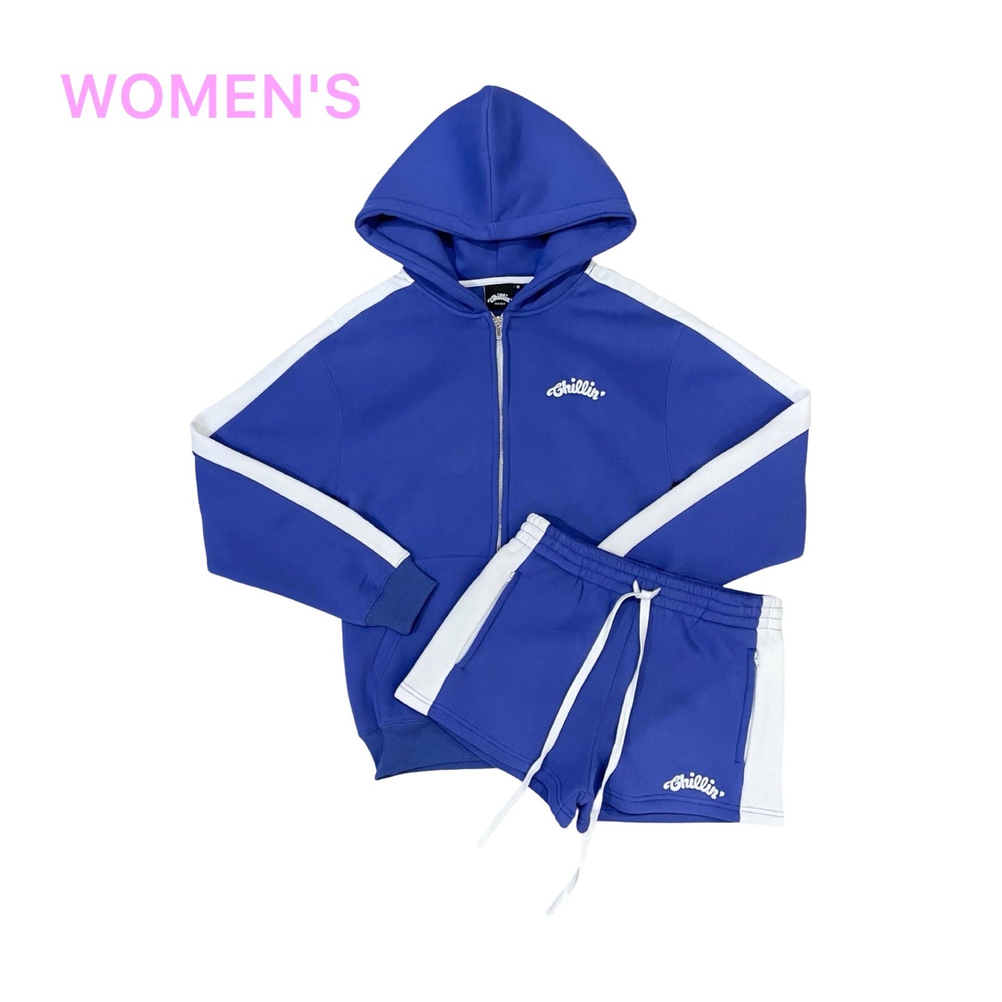 Women's LINE ZIP-UP SWEATSUIT SET - BLUE