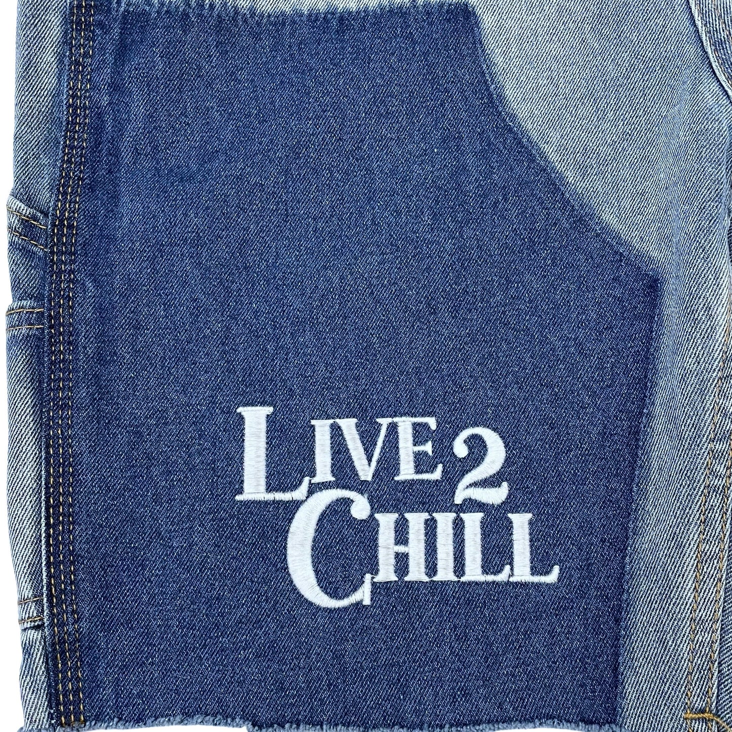 PAINTER DENIM SHORTS - BLUE