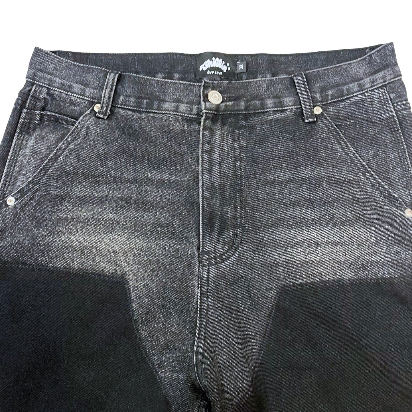 PAINTER DENIM SHORTS - BLACK