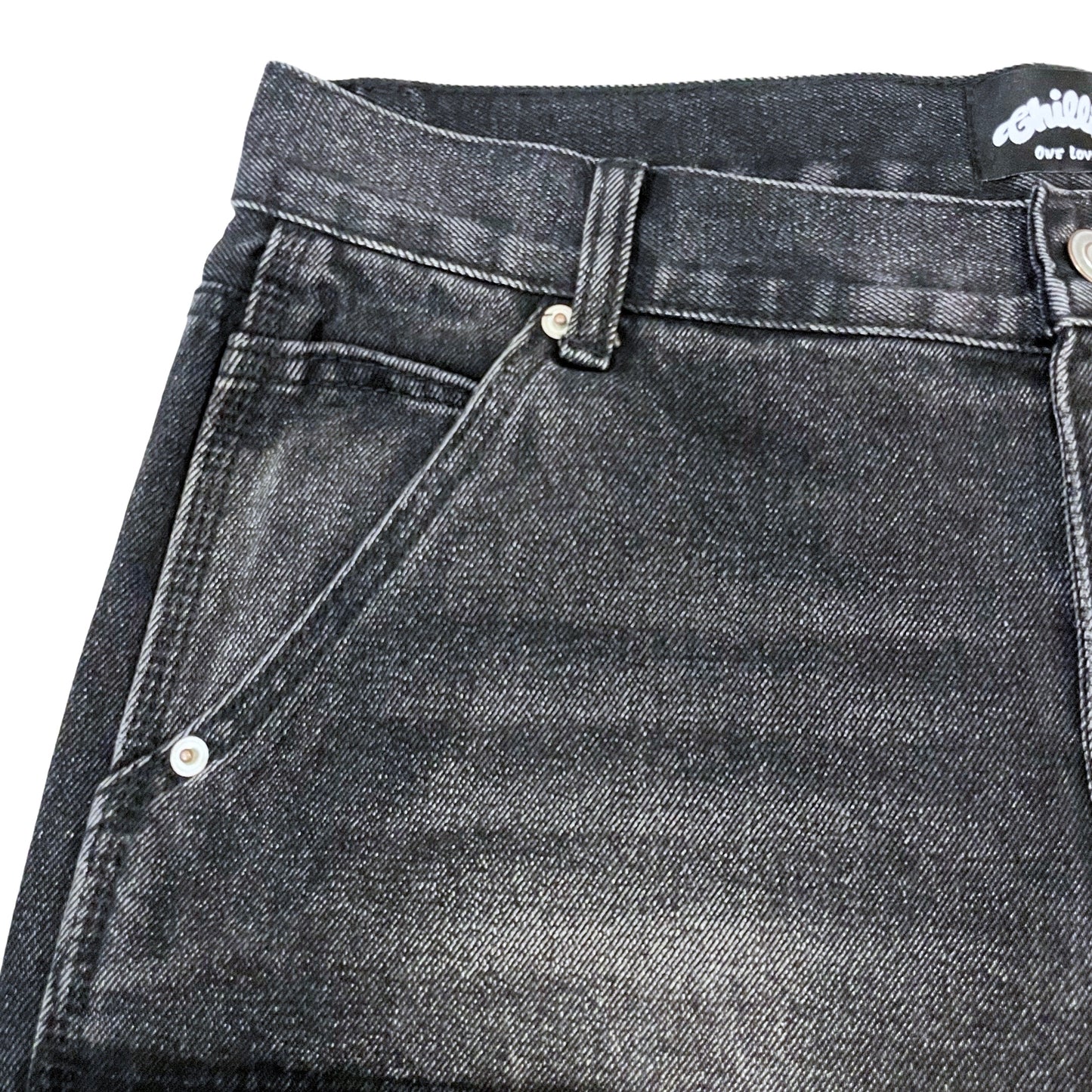 PAINTER DENIM SHORTS - BLACK