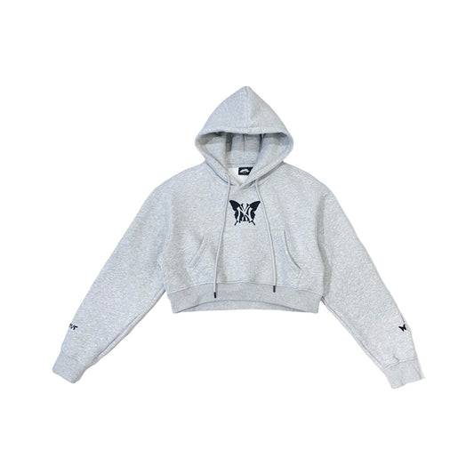 Women's NY BUTTERFLY HOODIE - GREY / BLACK