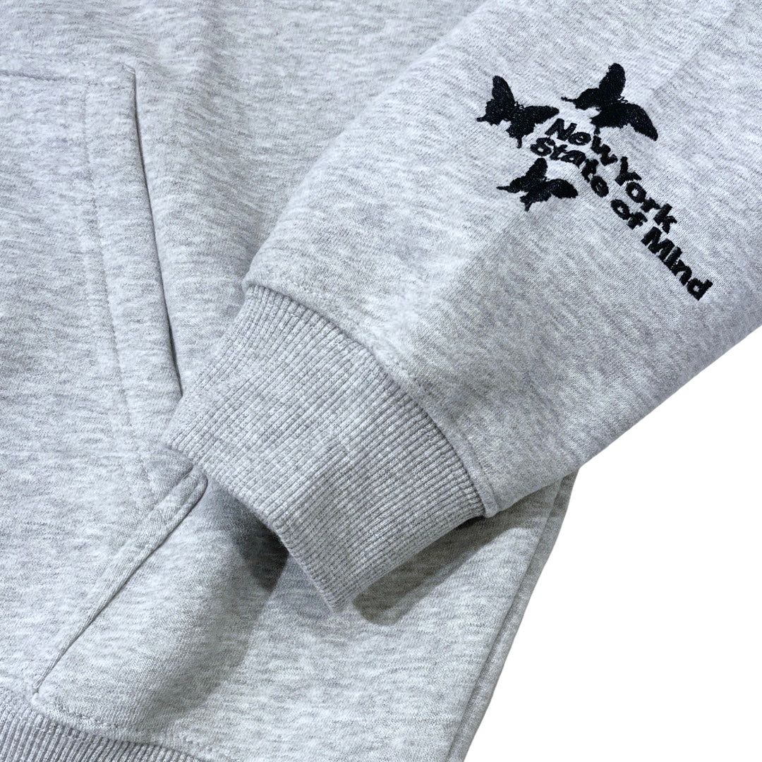 NY BUTTERFLY HOODIE - GREY