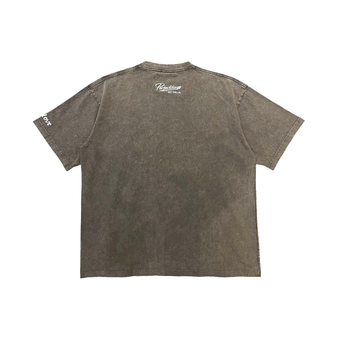 "EAGLE" PIGMENT S/S TEE - BROWN