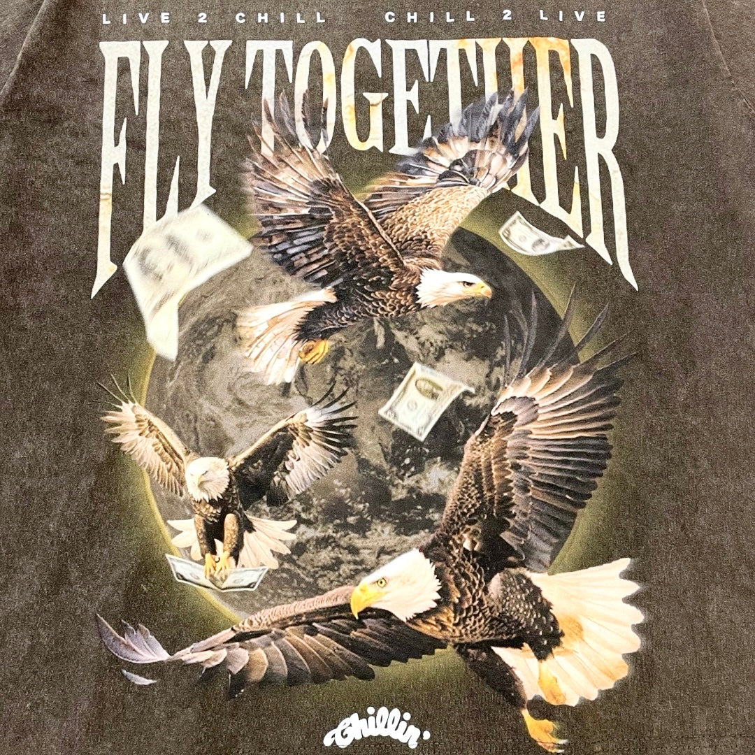 "EAGLE" PIGMENT S/S TEE - BROWN