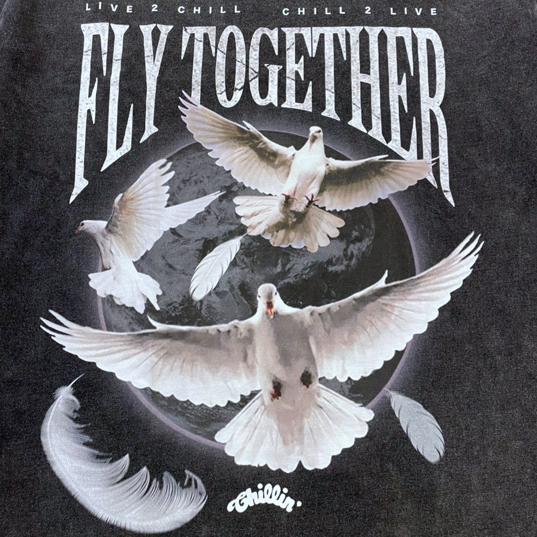 "DOVE" PIGMENT S/S TEE - BLACK