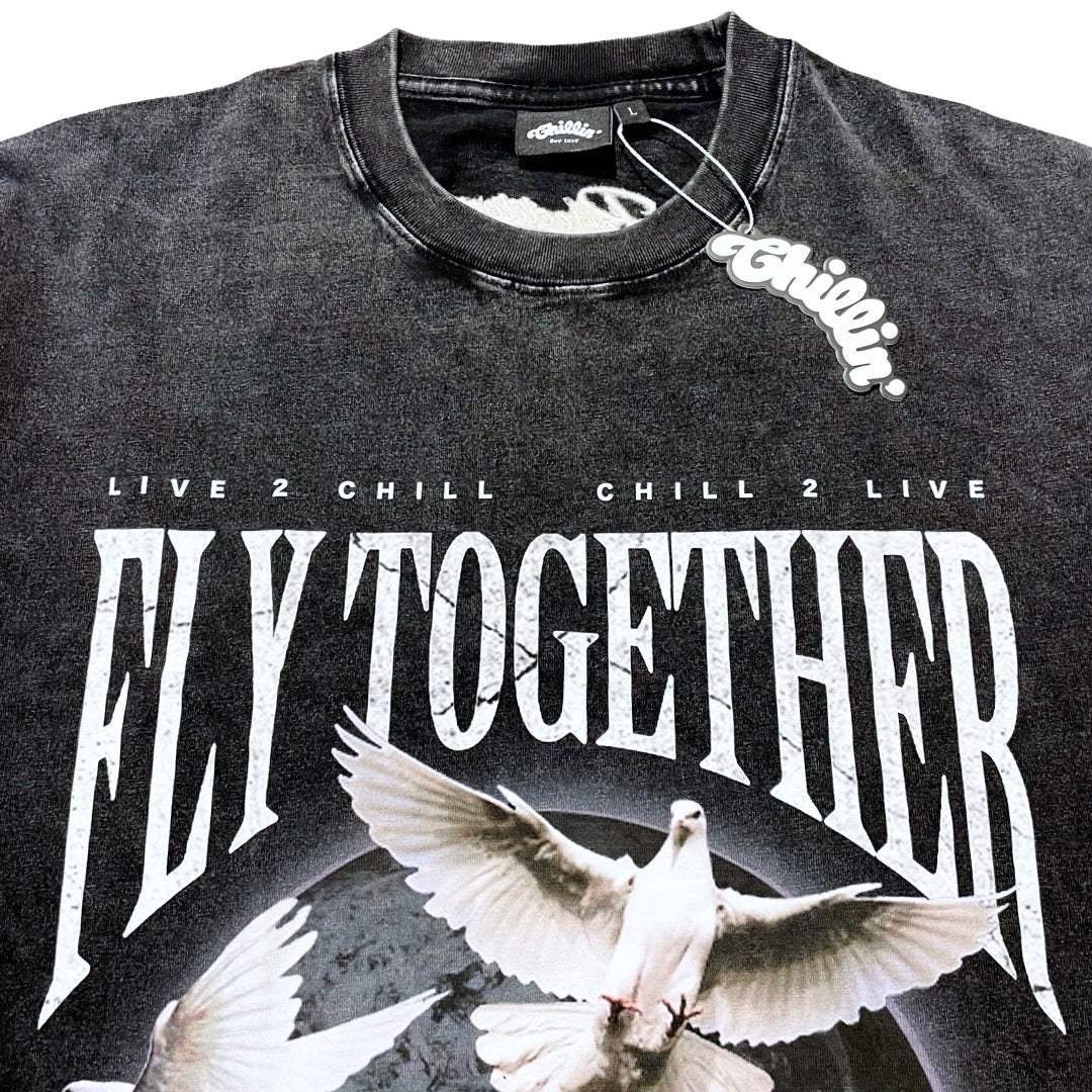 "DOVE" PIGMENT S/S TEE - BLACK