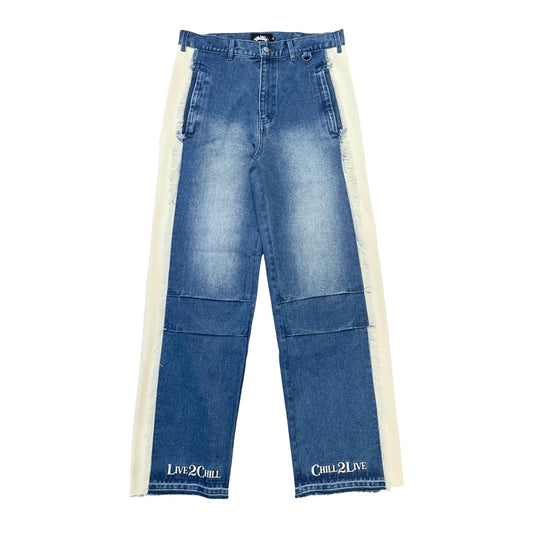 BREAK DENIM PANTS - BLUE