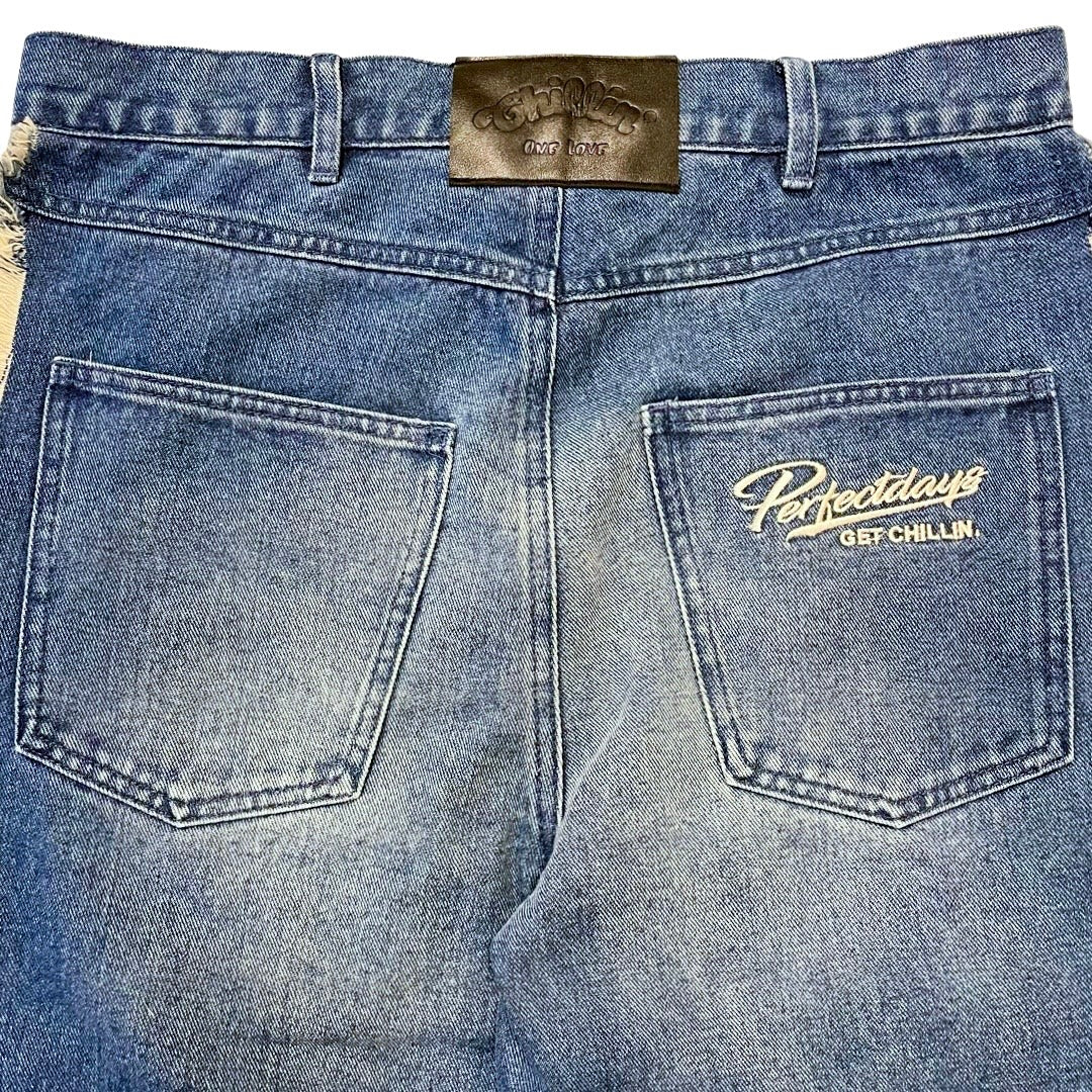 BREAK DENIM PANTS - BLUE