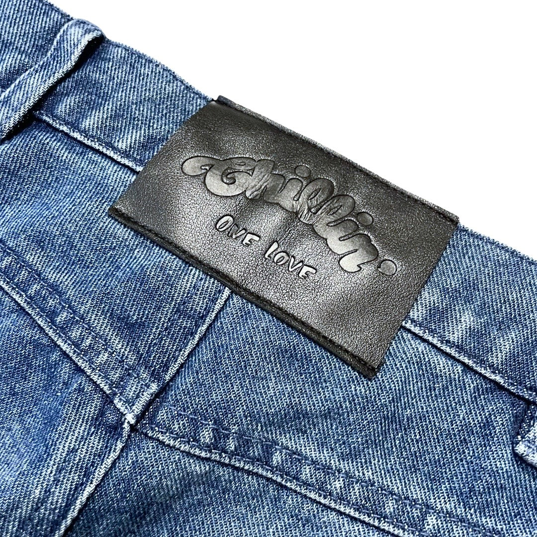 BREAK DENIM PANTS - BLUE
