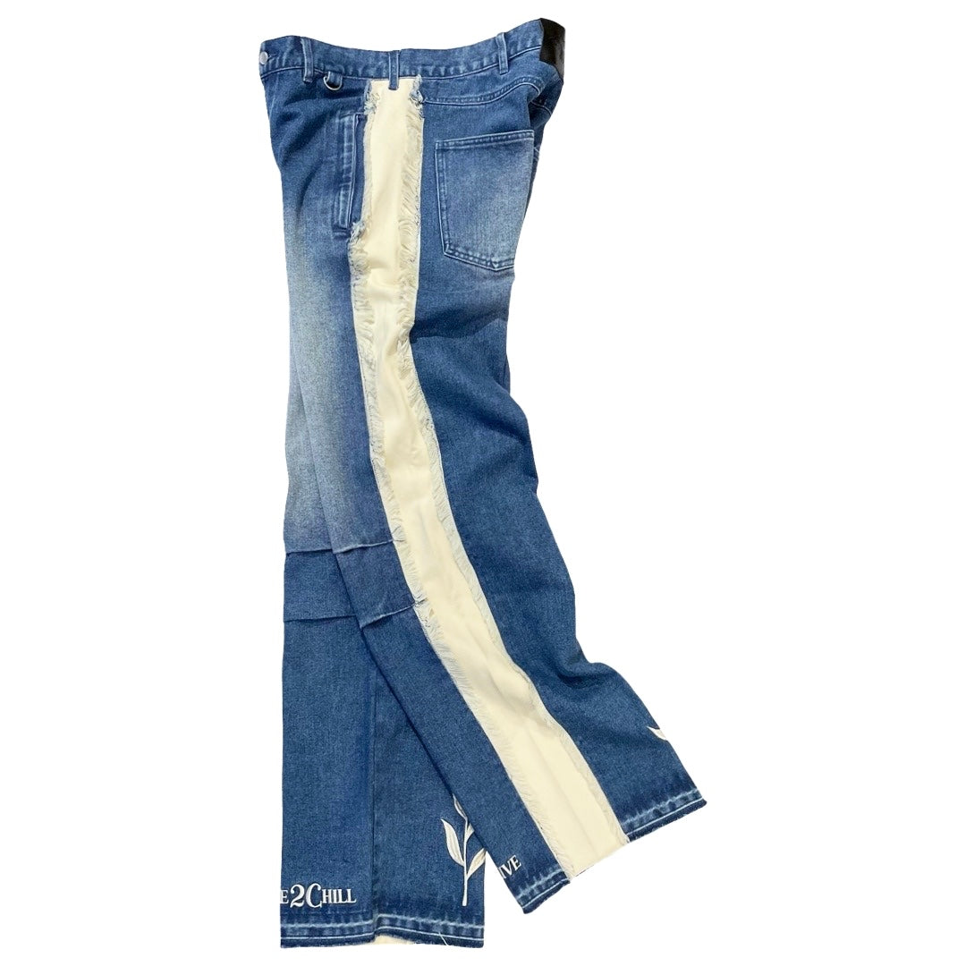 BREAK DENIM PANTS - BLUE