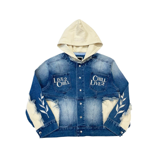 BREAK DENIM JACKET - BLUE