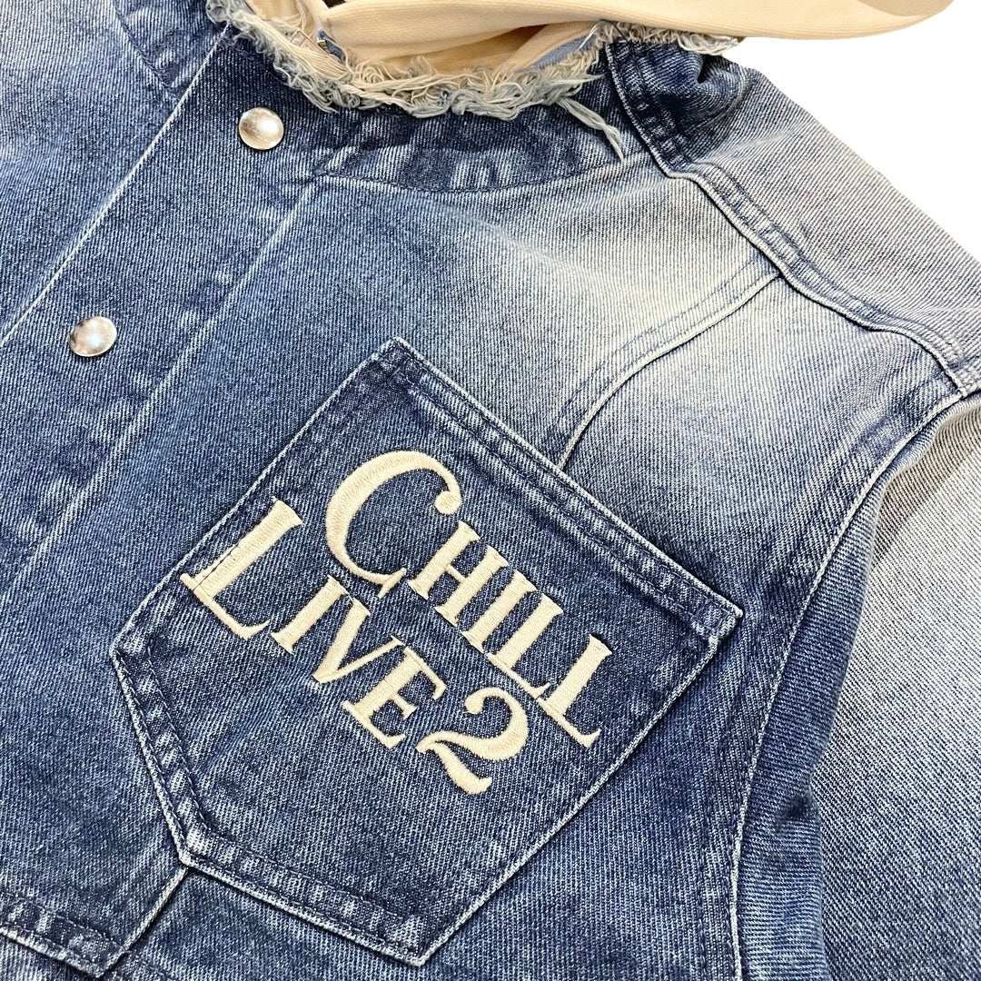 BREAK DENIM JACKET - BLUE