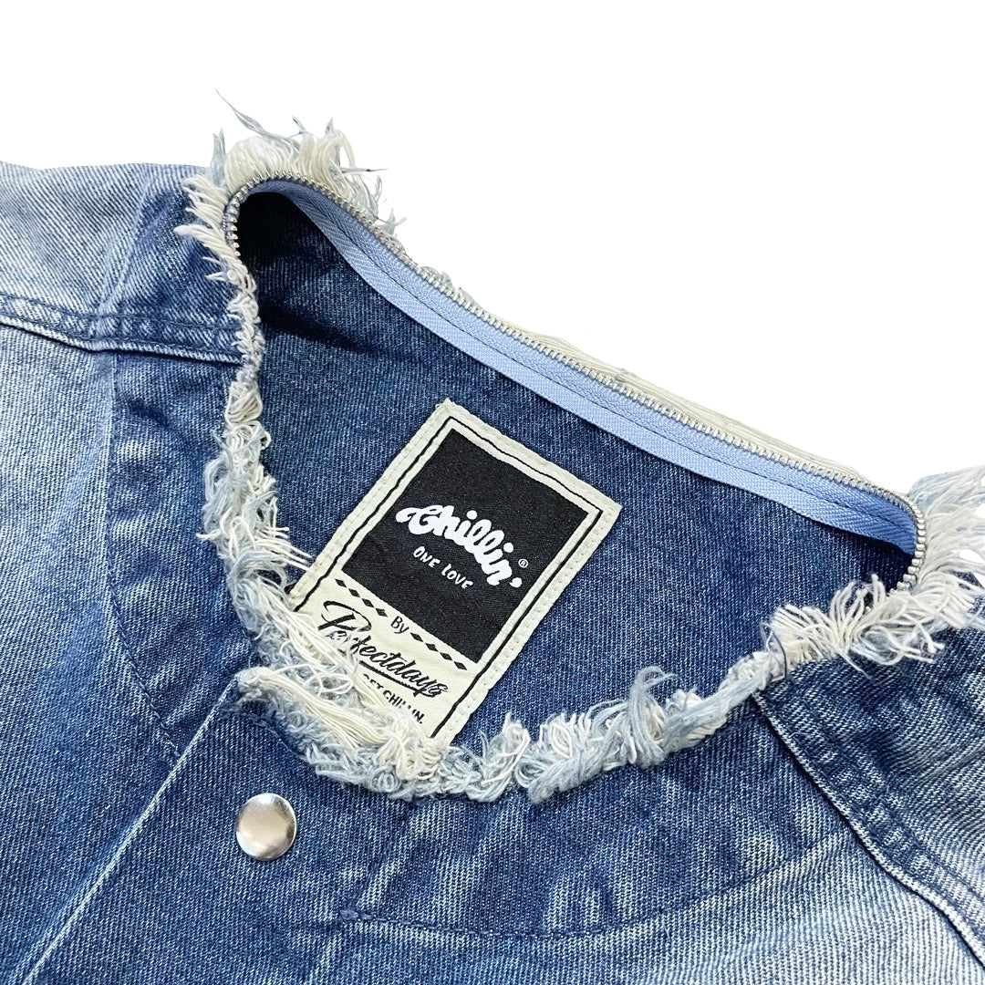 BREAK DENIM JACKET - BLUE