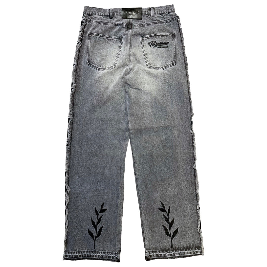 BREAK DENIM PANTS - BLACK