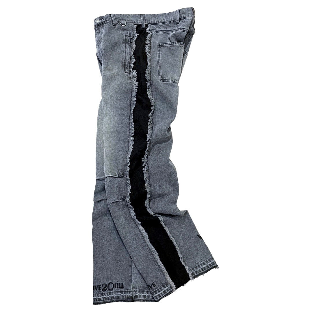 BREAK DENIM PANTS - BLACK