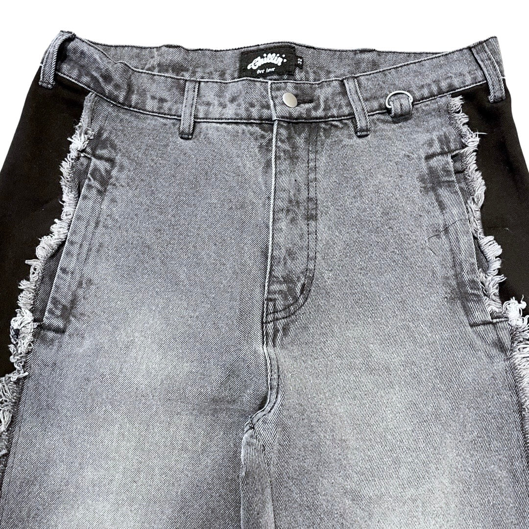 BREAK DENIM PANTS - BLACK
