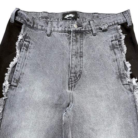 BREAK DENIM PANTS - BLACK