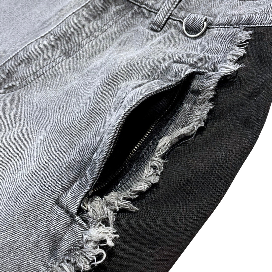 BREAK DENIM PANTS - BLACK