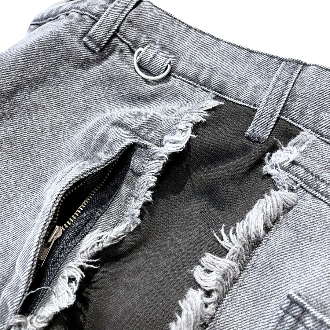 BREAK DENIM PANTS - BLACK