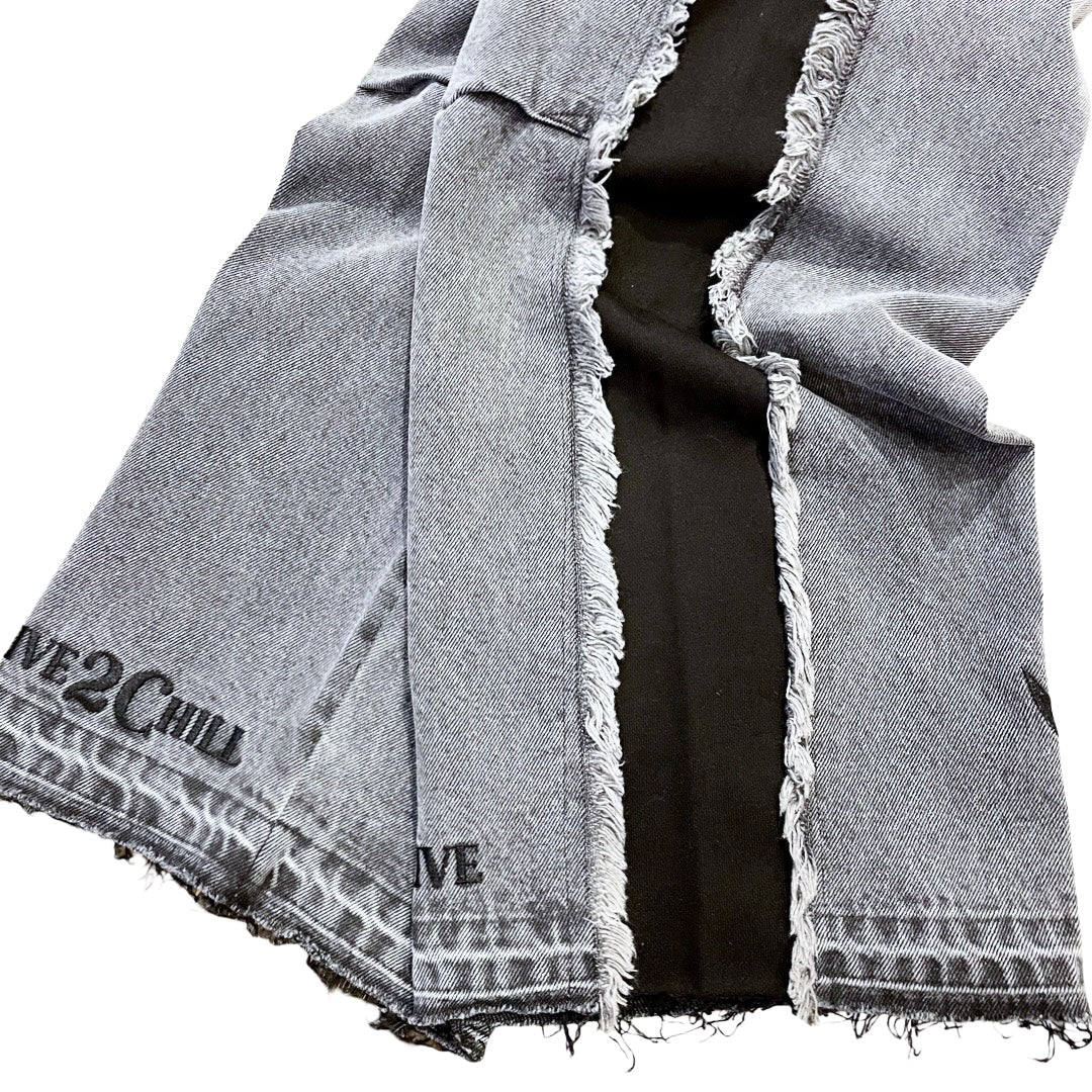 BREAK DENIM PANTS - BLACK