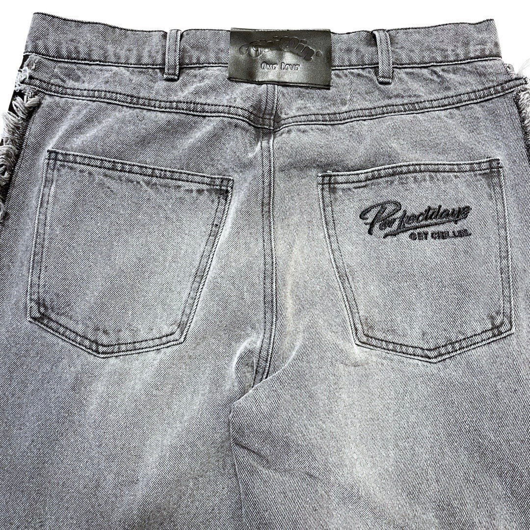 BREAK DENIM PANTS - BLACK