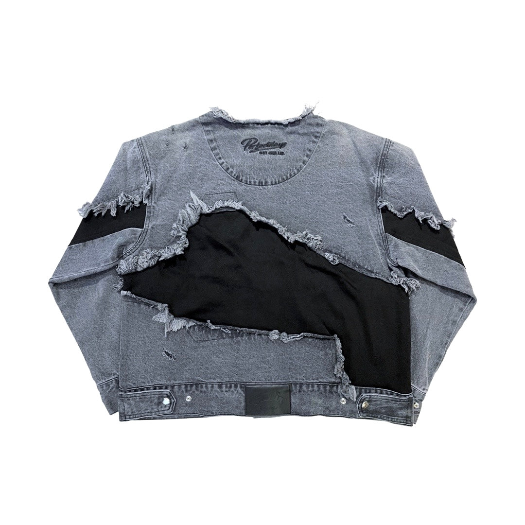 BREAK DENIM JACKET - BLACK