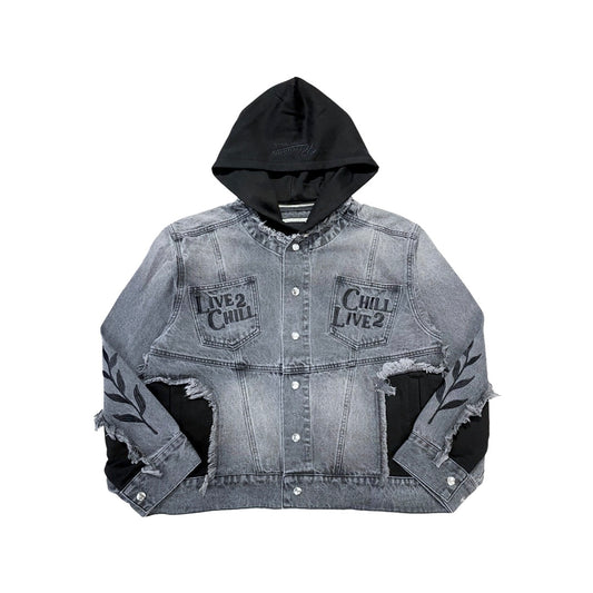 BREAK DENIM JACKET - BLACK