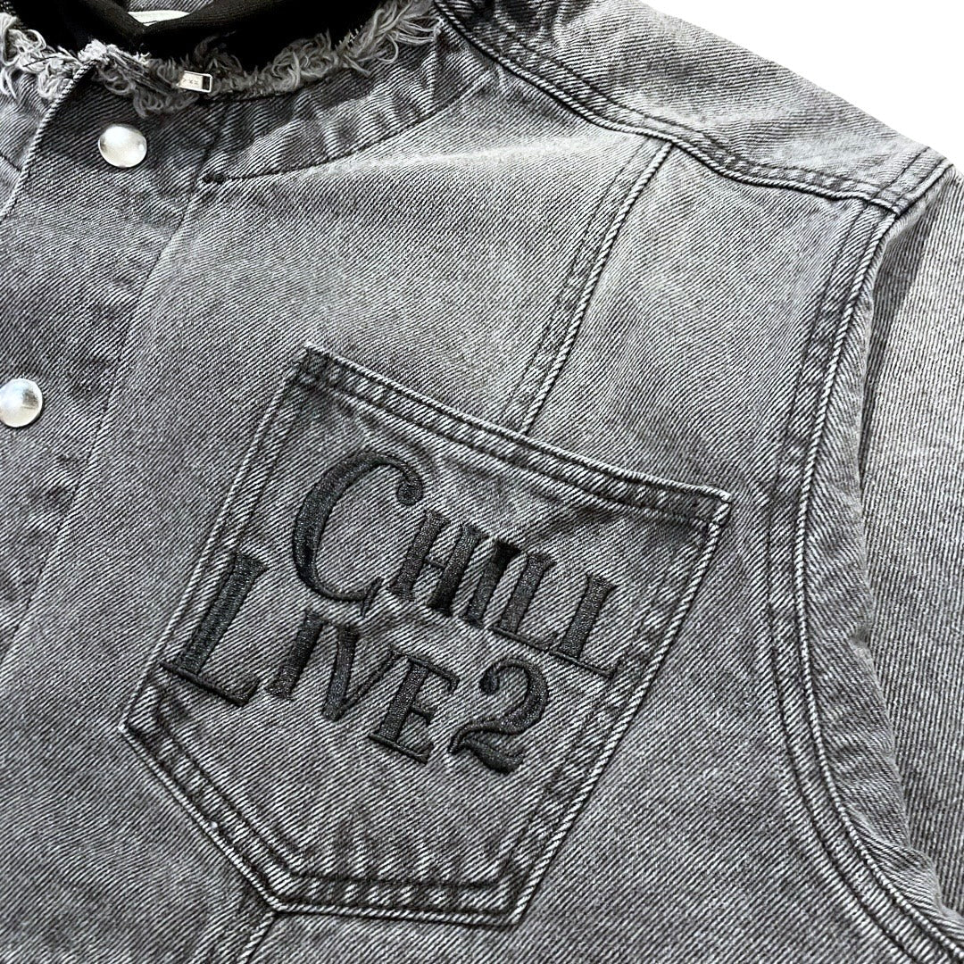 BREAK DENIM JACKET - BLACK