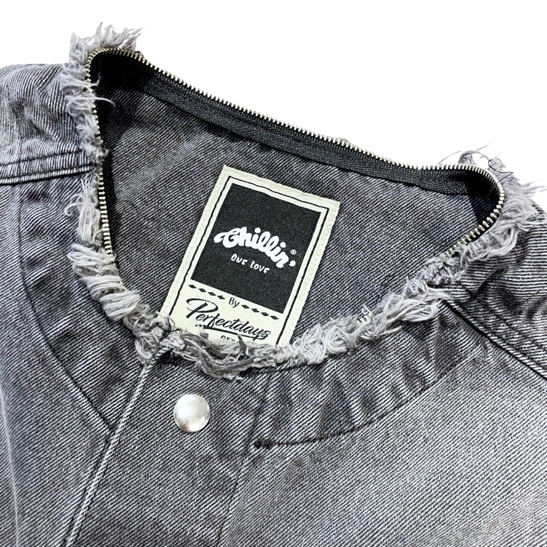 BREAK DENIM JACKET - BLACK