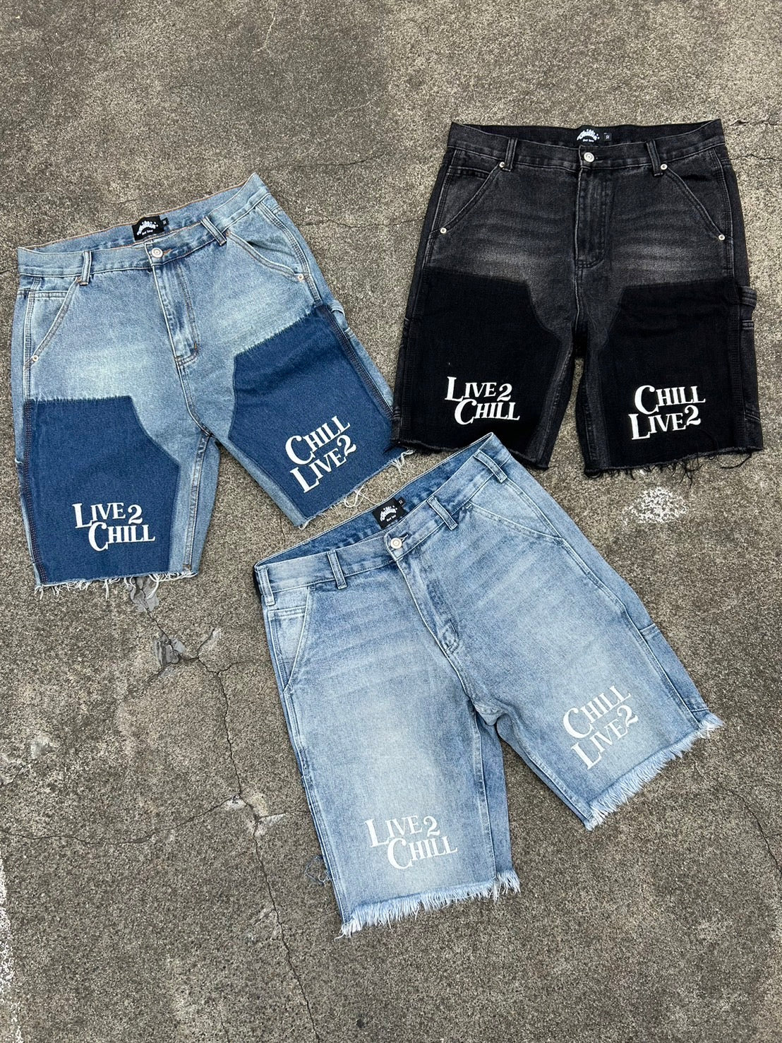 PAINTER DENIM SHORTS - BLUE