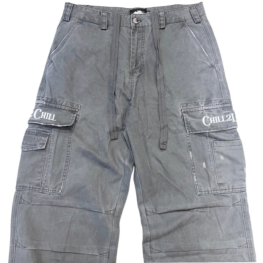 TWILL CARGO PANTS - GREY
