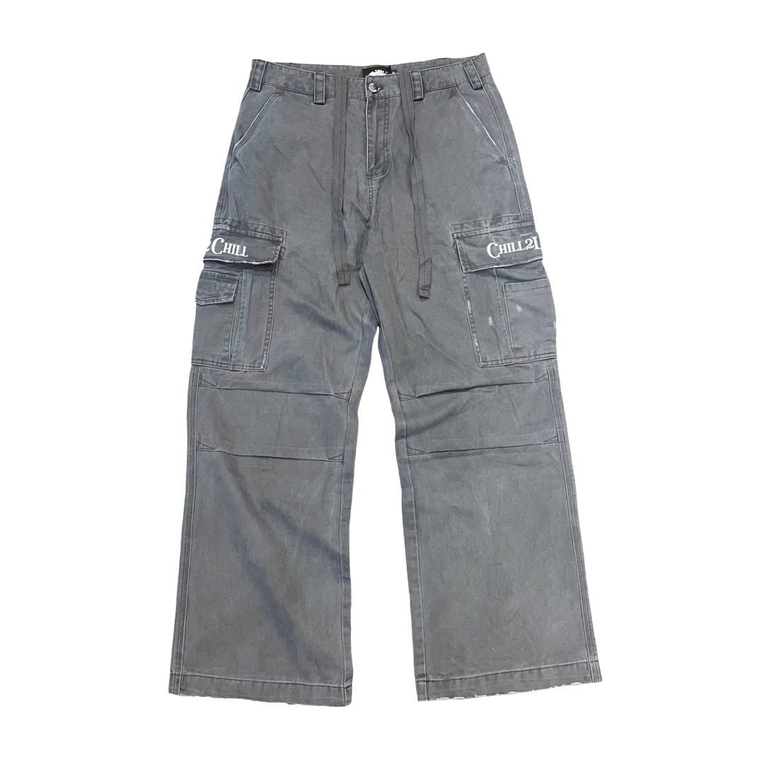 TWILL CARGO PANTS - GREY